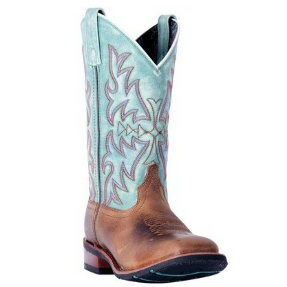 Laredo Cowgirl Boots Leather Mid-Calf Turquoise